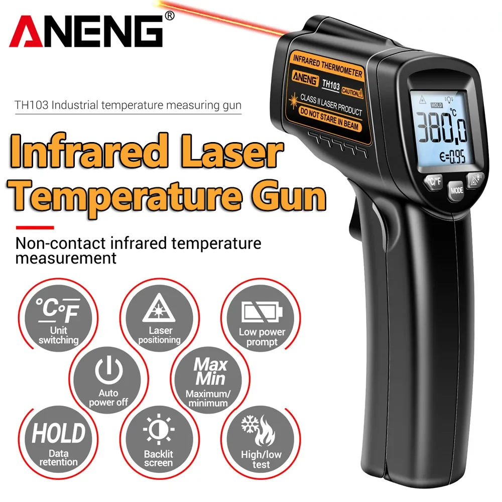 Industrial Laser Temperature Gun - Инфракрасный лазерный термометр -20°C ° C~380