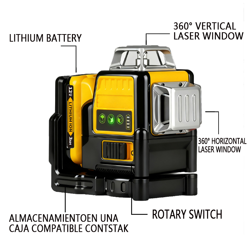Industrial Laser Level - 12-линейный лазерный нивелир DEWALT DW089LG 360°