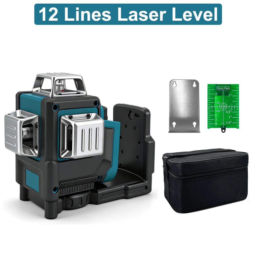 Industrial Laser Level - Лазерный уровень с 12 зелеными линиями,