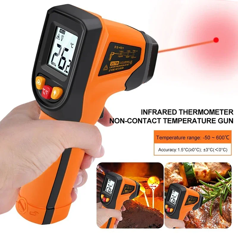 Industrial Laser Temperature Gun - Цифровой инфракрасный термометр T400 T600 -50~600