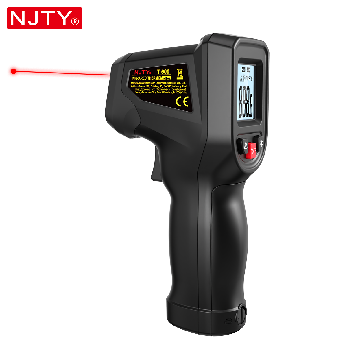 Industrial Laser Temperature Gun - NJTY T600 Инфракрасный термометр Бесконтактный пистолет-58