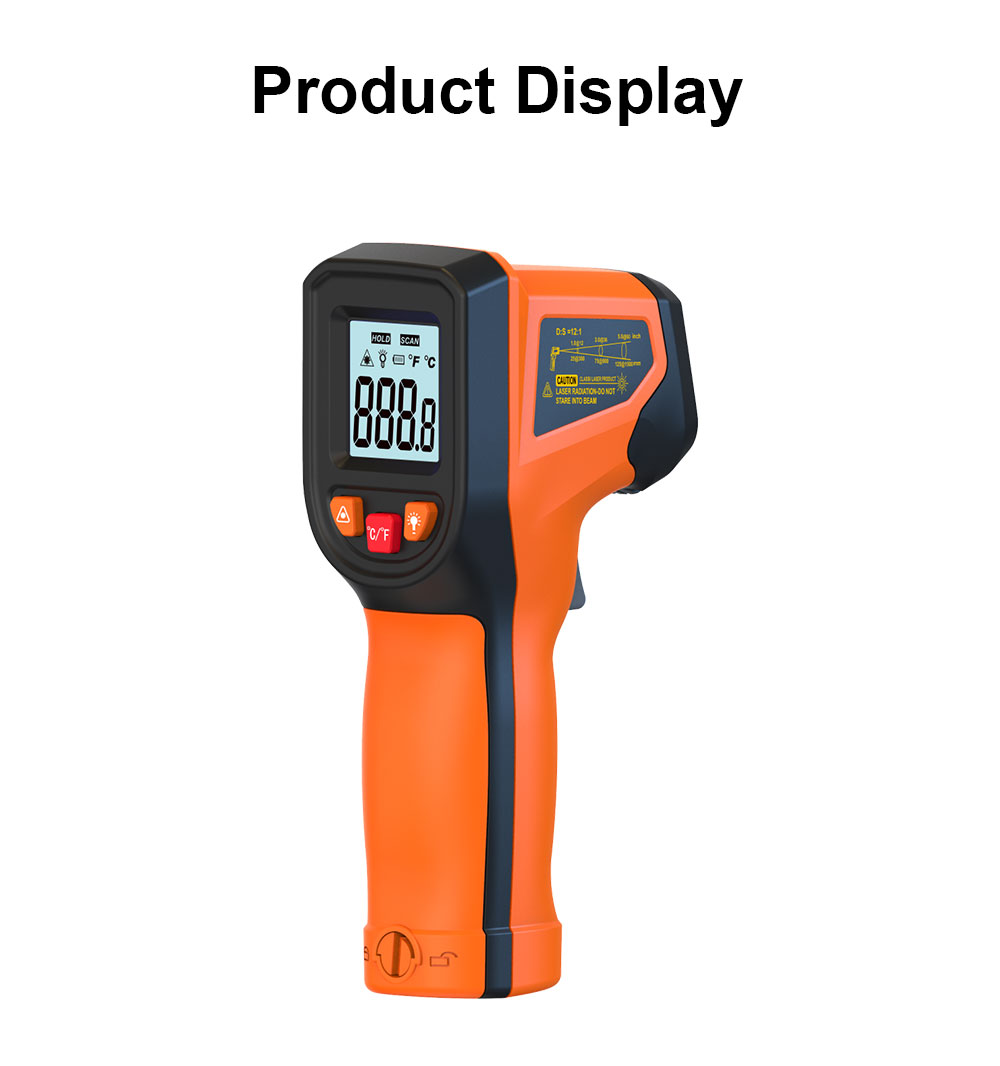 Industrial Laser Temperature Gun - Цифровой инфракрасный термометр-пистолет T600 T600A (-50°C)