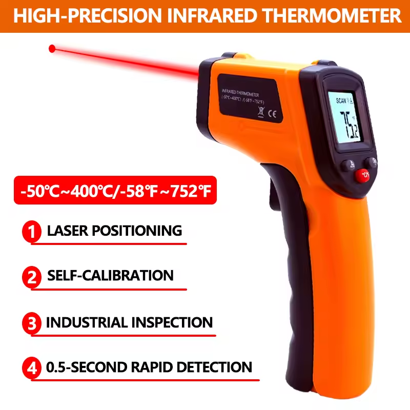 Industrial Laser Temperature Gun - Ручной инфракрасный термометр-пистолет, бесконтактный лазерный тепловизор