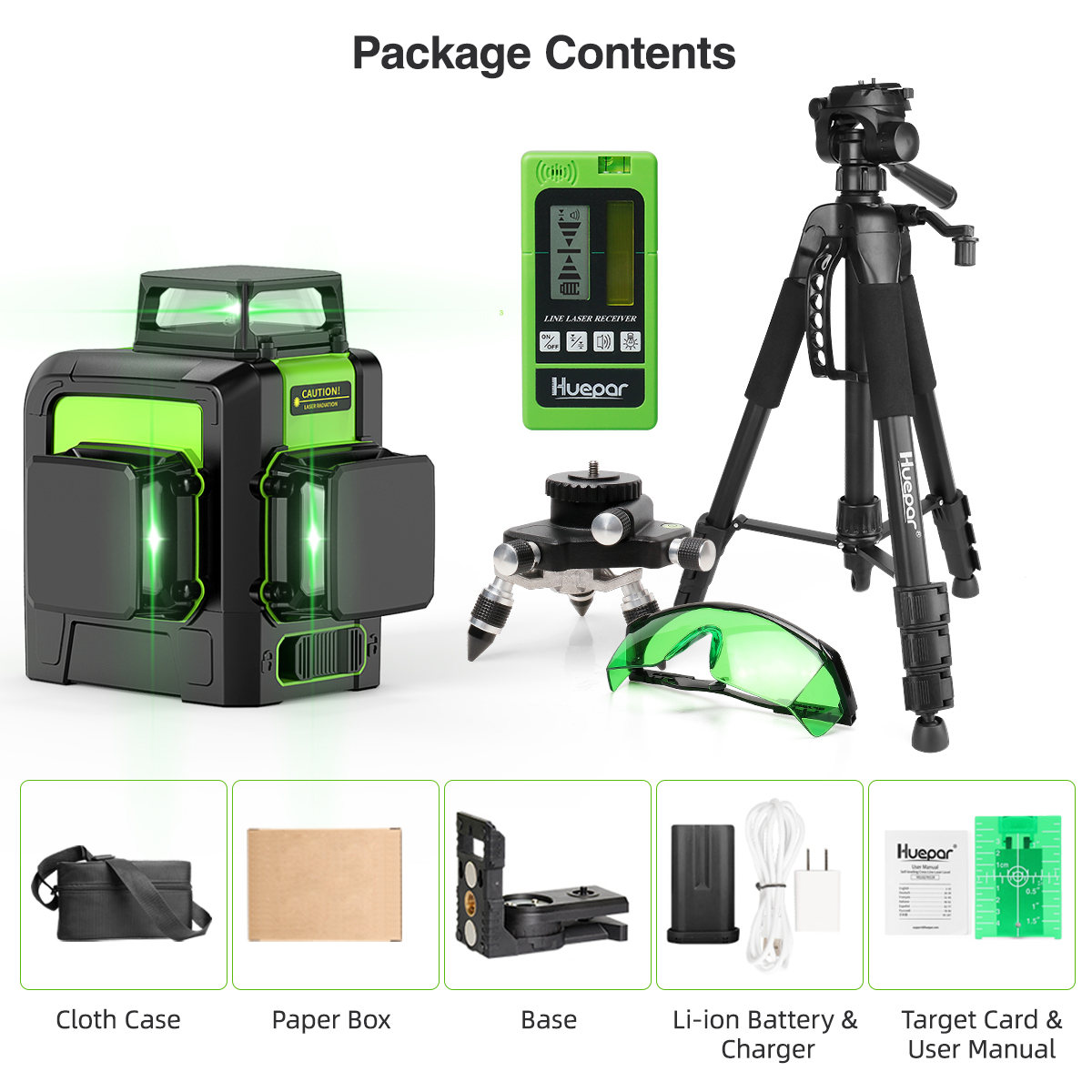 Huepar 903CG Набор 12 3D попер – обзор и цена Industrial Laser Level