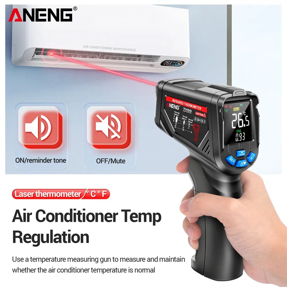 Инфракрасный цифровой бесконта – обзор и цена Industrial Laser Temperature Gun